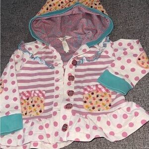 Matilda Jane Once Upon a Time Twinkle Twinkle Hoodie 18-24M Polka Dot Striped